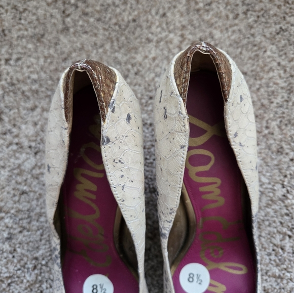 Sam Eldeman Snake Print Platform Womens  Heels Size 8.5 Leather - Picture 4 of 13